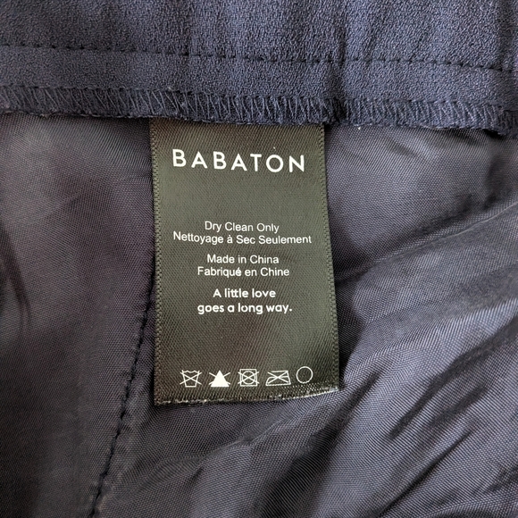 Aritzia Babaton Navy Trousers – Women’s Size 10, Tan Stripe, Like New #78 - Picture 5 of 5